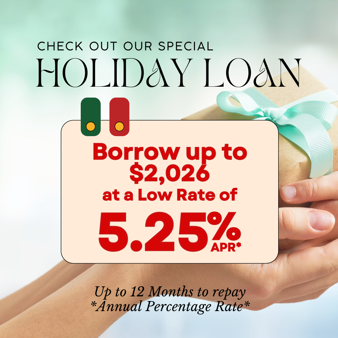 Holiday Loan special now through December 31st