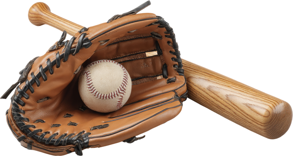 Image of a Glove, Ball, and Bat